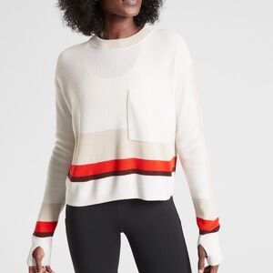 Athleta Trailhead Colorblock Sweater Merino Wool Blend Size XXS